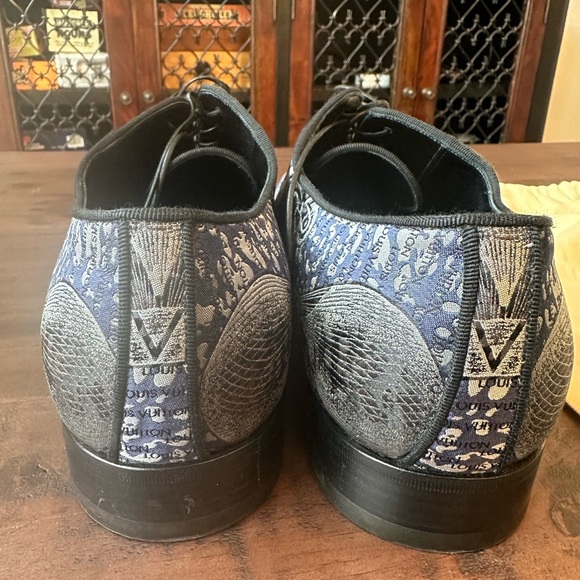 Louis Vuitton Blue Hot Air Balloon Embroidered Tuxedo Dress Shoes - Picture 4 of 8